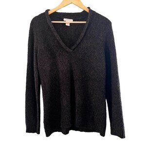 Ponsesa Sweater V Neck Brown Boucle Knit Sweater Women’s Size Large